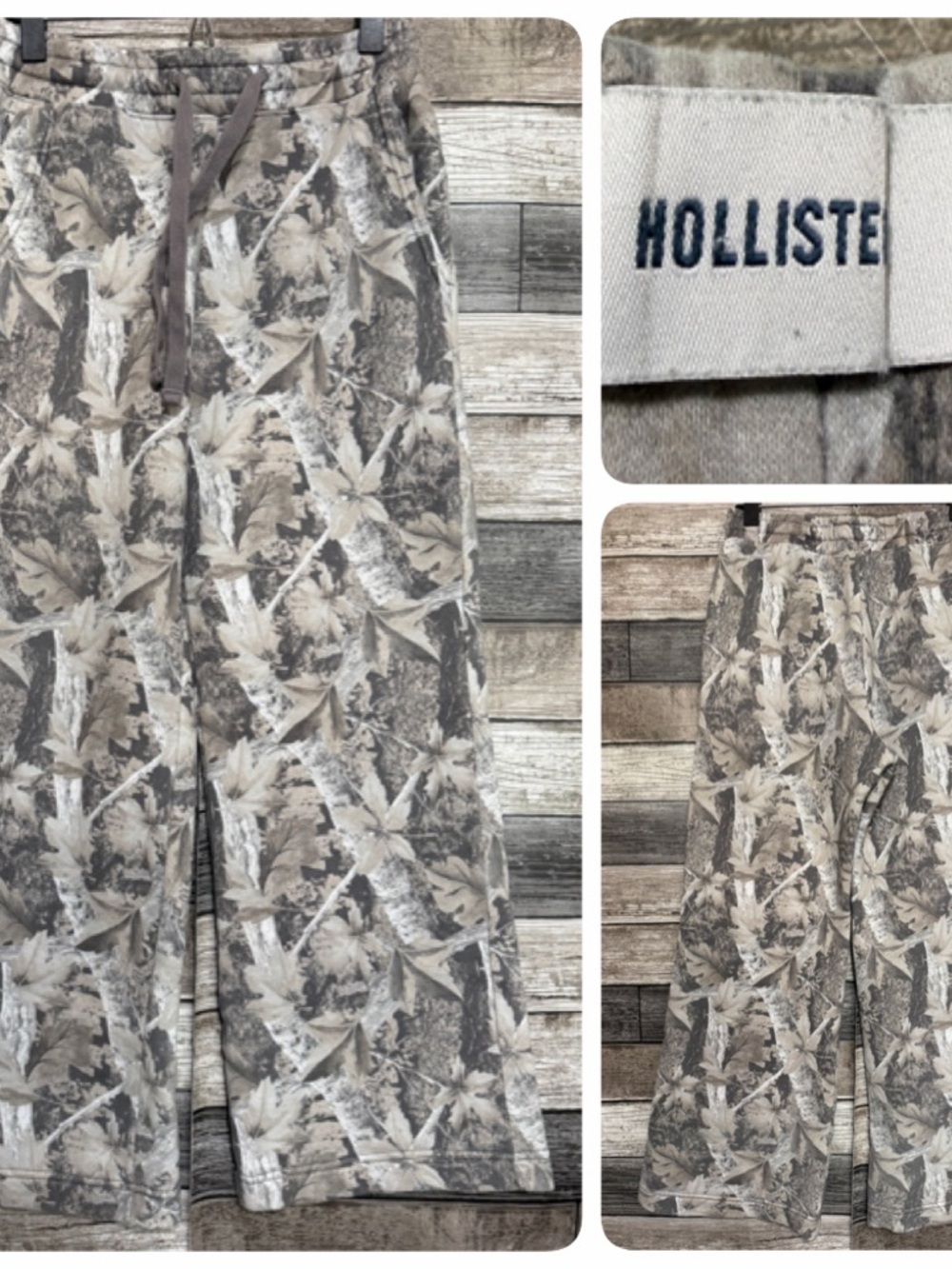 Hollister Camo Wide Leg Sweatpants Women’s XS Fleece (Inseam 27)